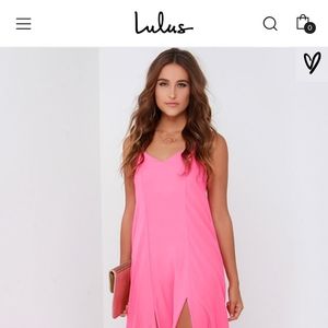 New Medium Lulus Hot Pink Plume Oneself Maxi